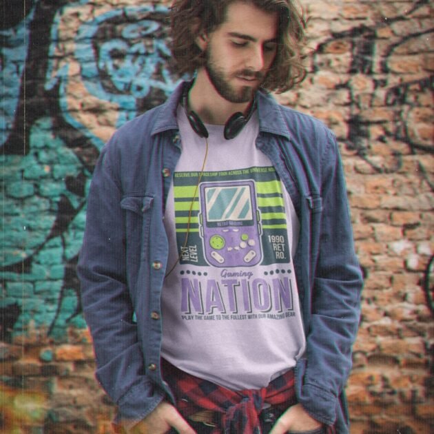 Camiseta Cartaz Vintage Retro Gaming Nation - Imagem 3