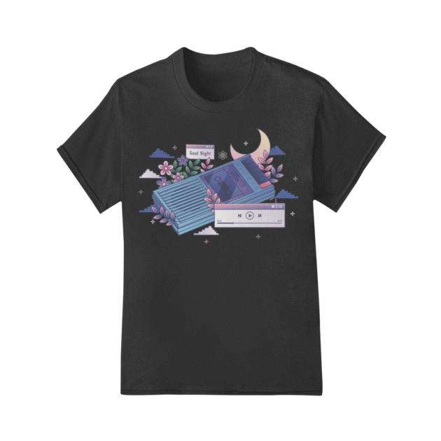 Camiseta Retro Tech Toca Fitas Cassete Vintage Black