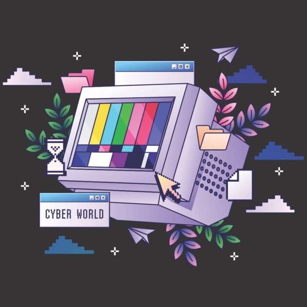 Camiseta Retro Tech Cyber World Vintage Black - Imagem 2