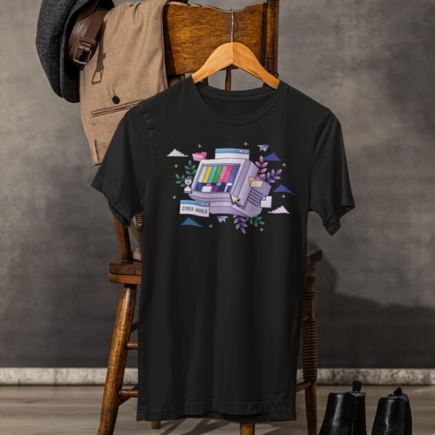 Camiseta Retro Tech Cyber World Vintage Black - Imagem 3