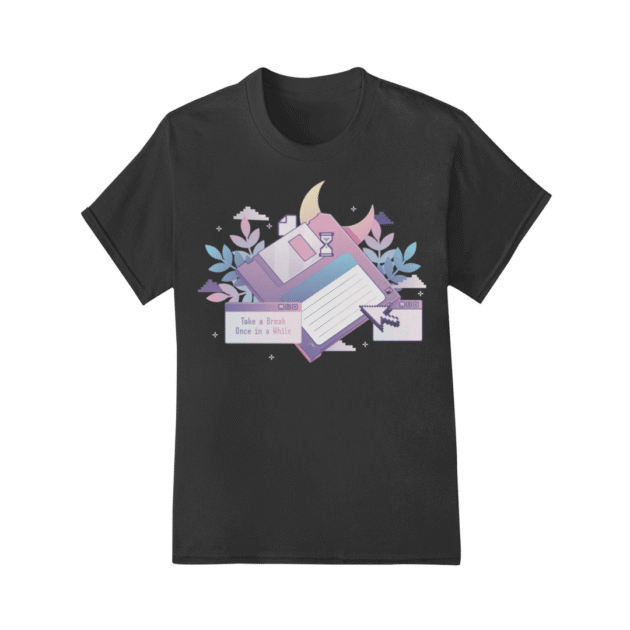 Camiseta Retro Tech Disquete Vintage Black