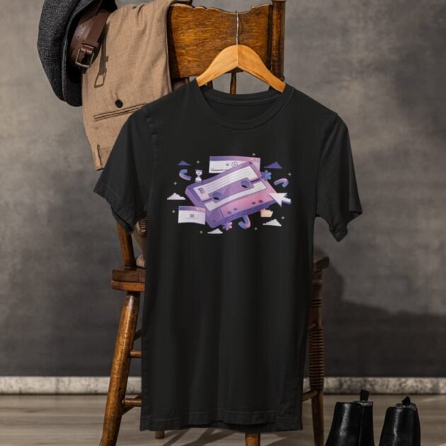 Camiseta Retro Tech Fita K7 Vintage Black - Imagem 3