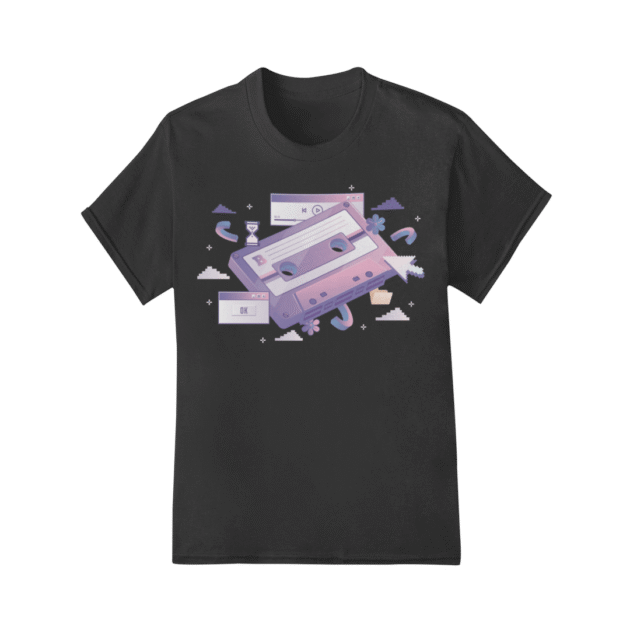 Camiseta Retro Tech Fita K7 Vintage Black